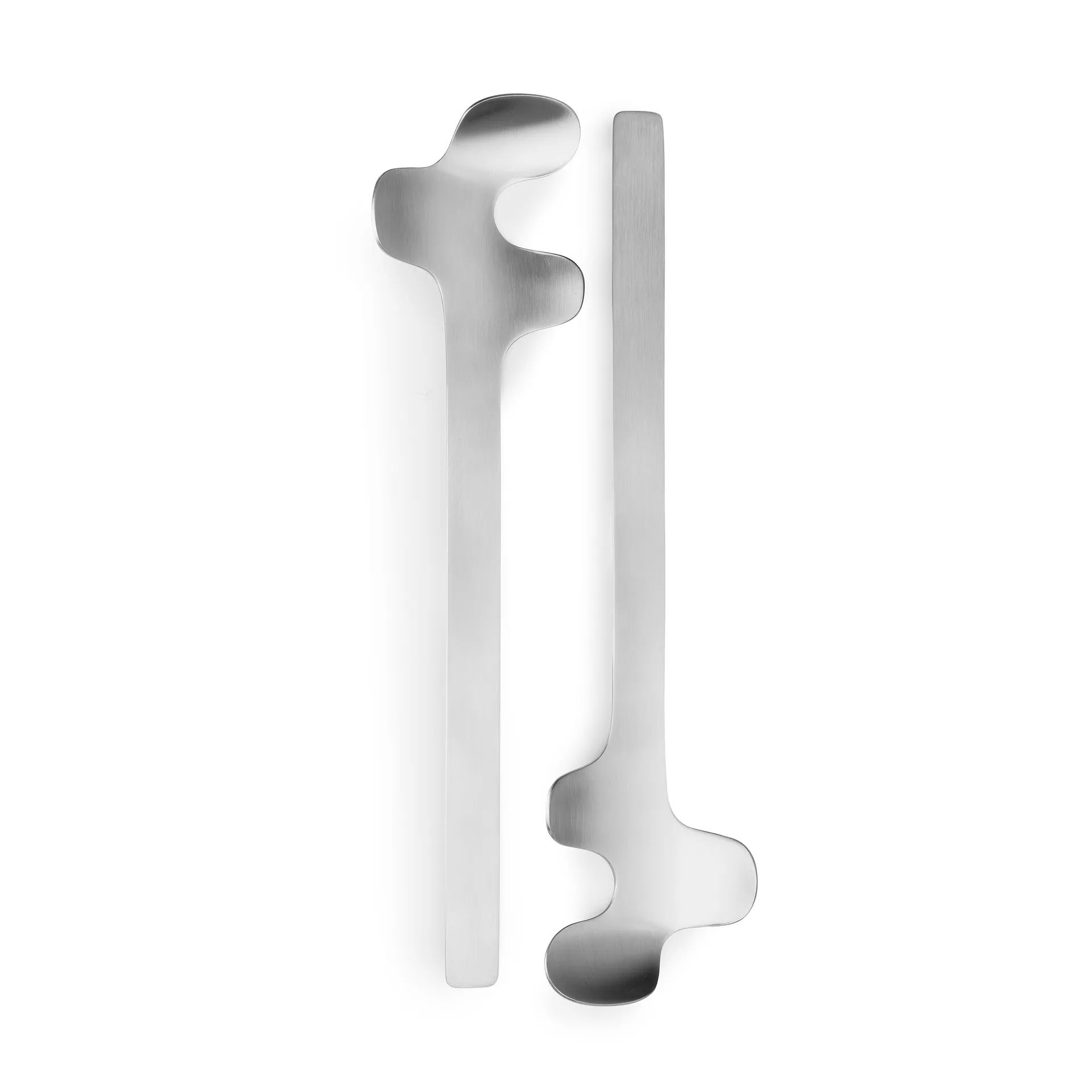 Couverts à salade Leaf, Acier brossé Born In Sweden