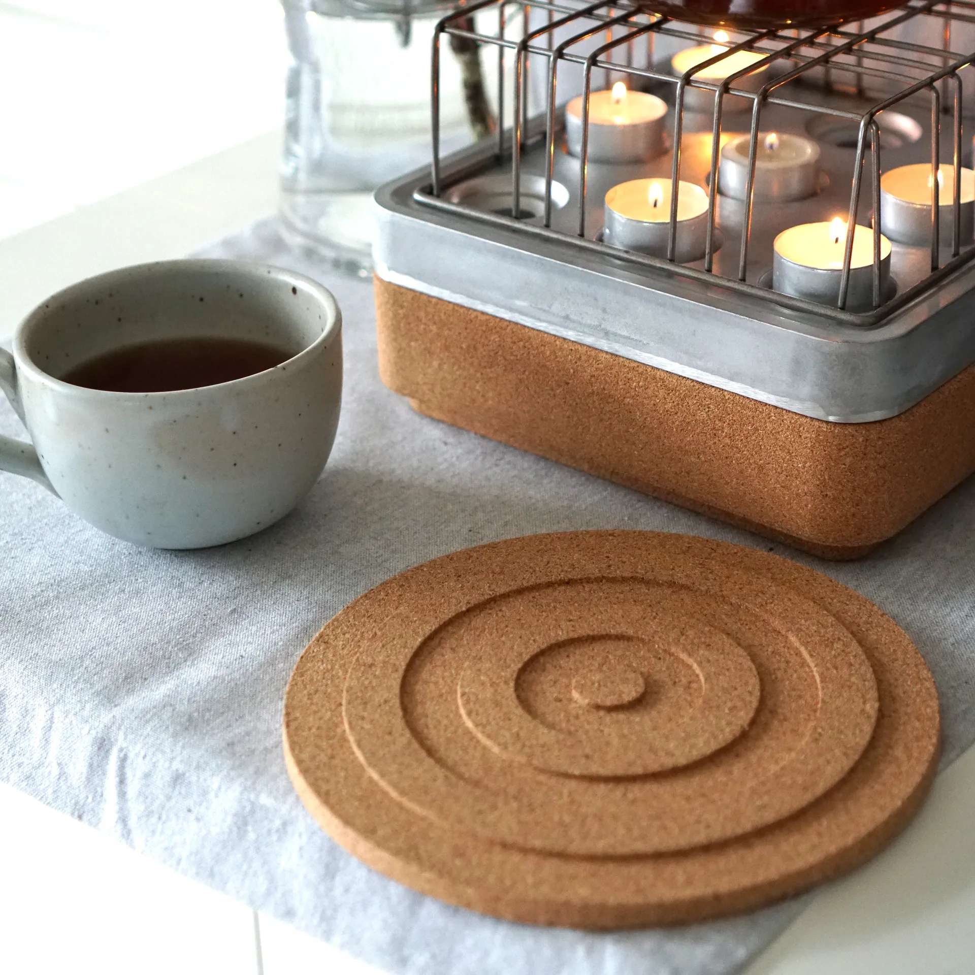 Tapis rond pour casseroles Circle Ø20 cm, Marron Born In Sweden