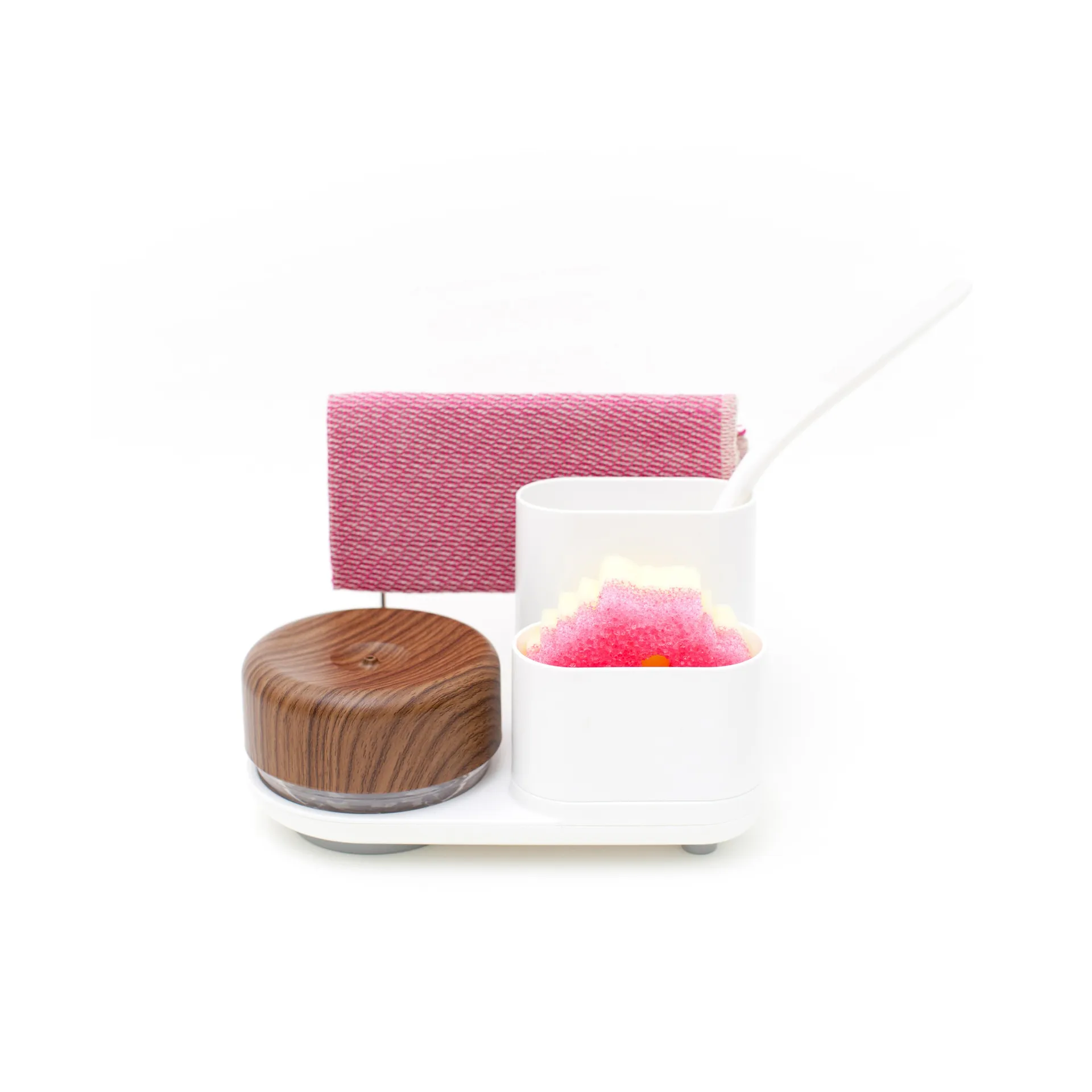 Distributeur de liquide vaisselle avec rangement Do-Dish Caddy PLUS, Bois sombre Bosign