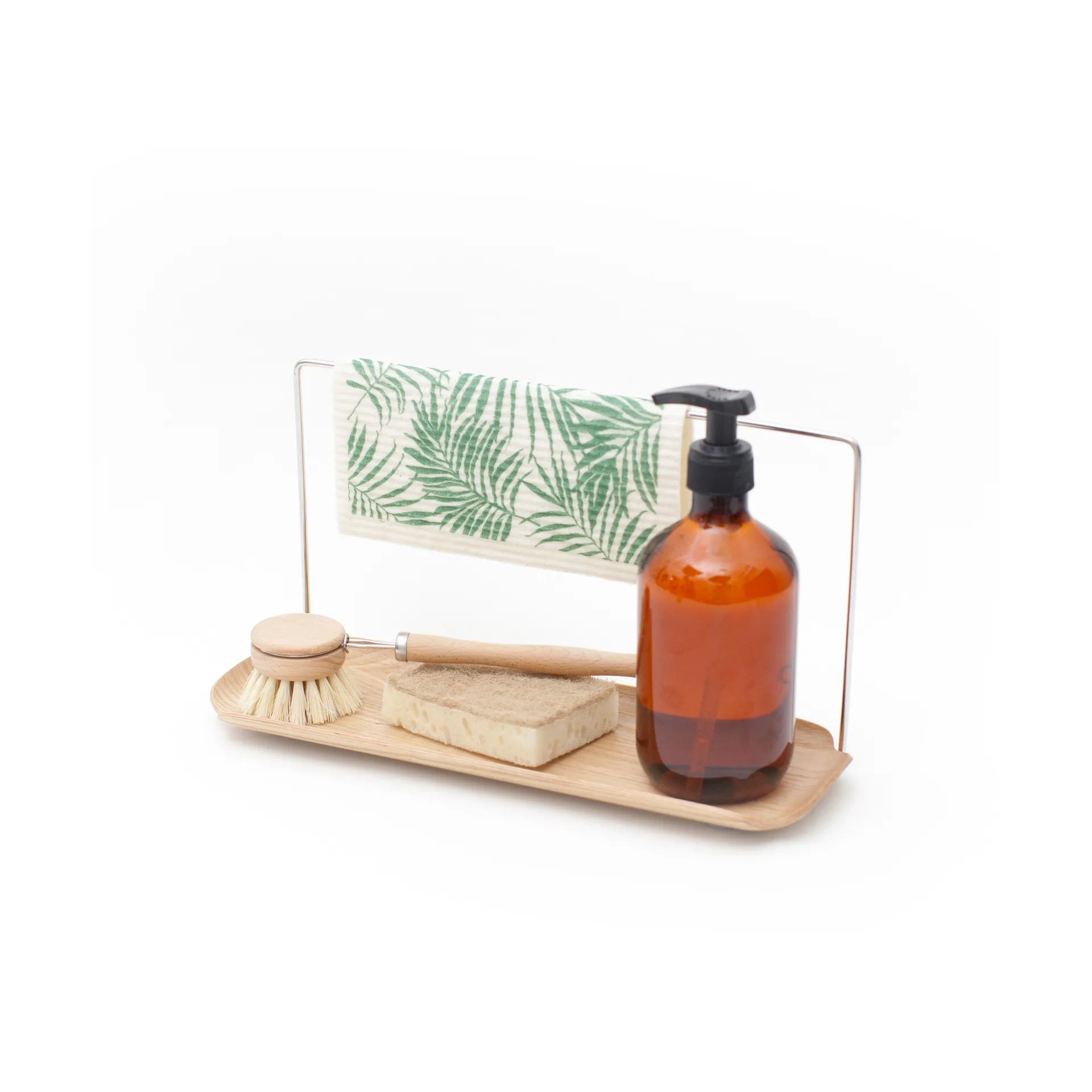 Égouttoir avec support pour chiffon LEAF, Saule-acier inoxydable Bosign