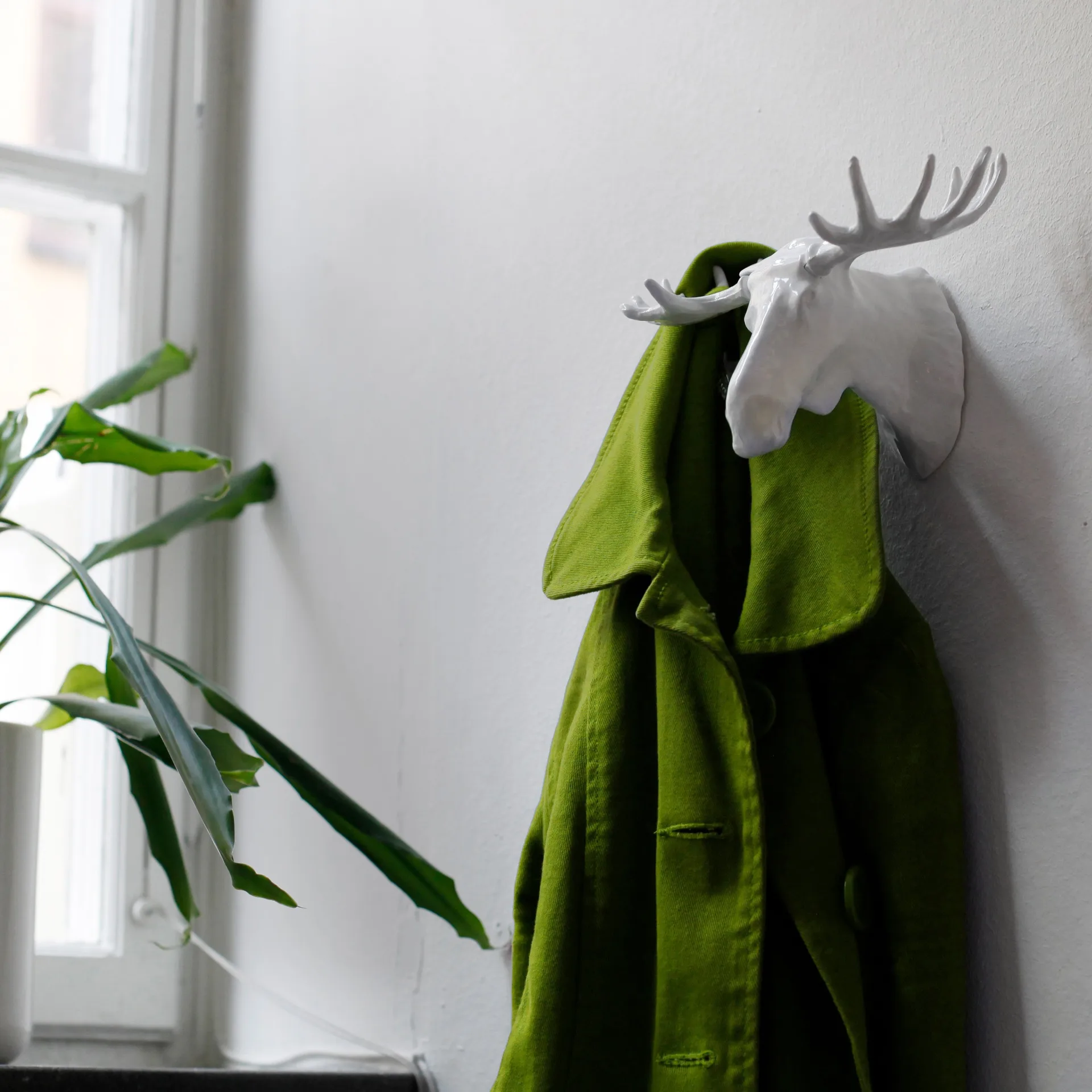 Patère tête de cerf, blanc Bosign