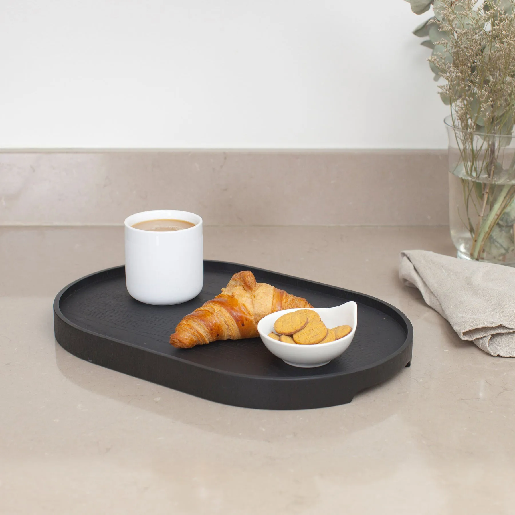 Plateau de service CurveLine™ anti-glisse 39x26 cm, Saule noir Bosign