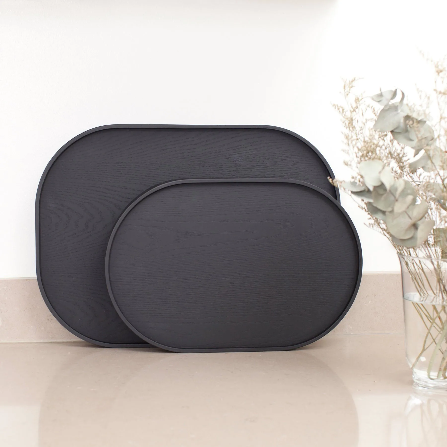 Plateau de service CurveLine™ anti-glisse 47x34 cm, Saule noir Bosign