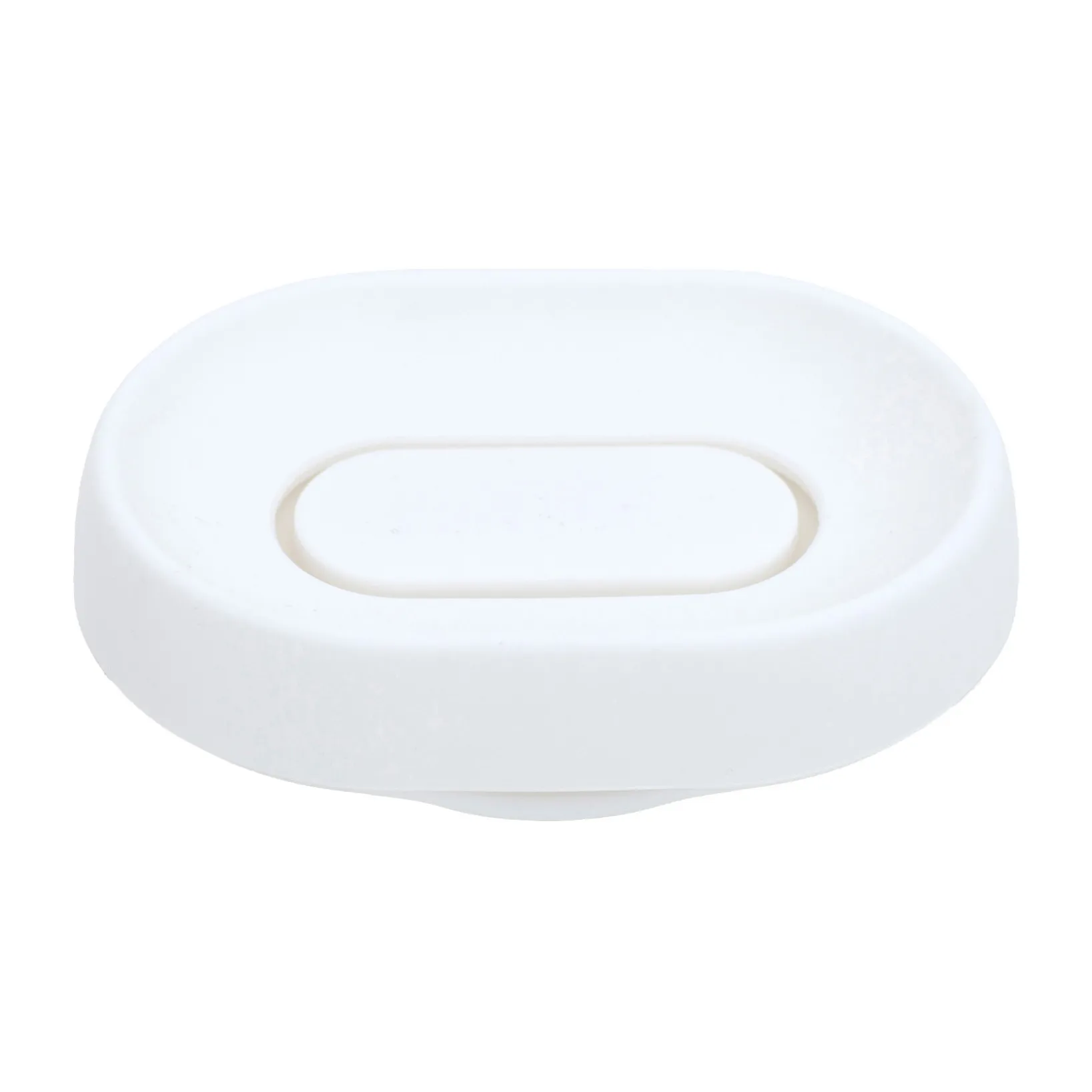 Porte-savon silicone avec égouttoir dissimulé large, Blanc Bosign