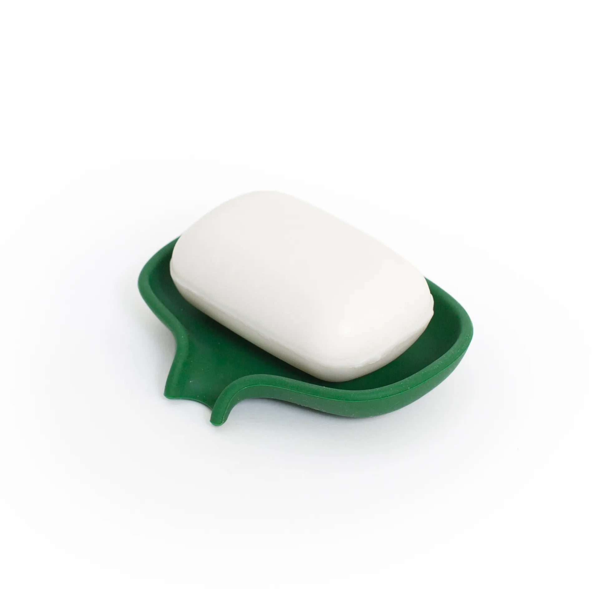 Porte-savon silicone avec égouttoir small 8,5x10,8, Vert foncé Bosign