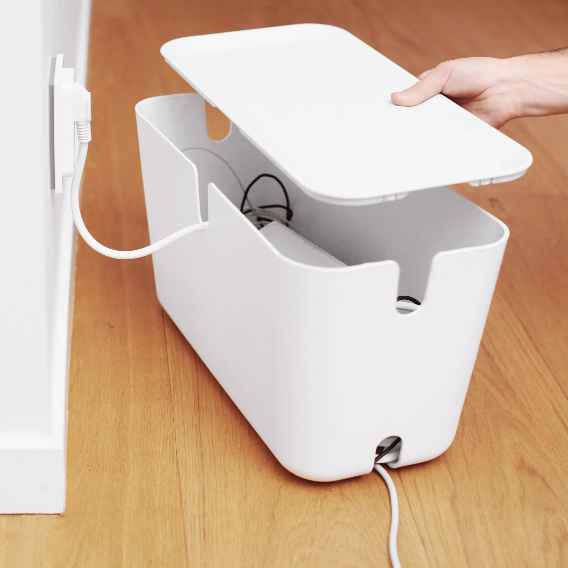 Rangement pour câbles Cable Organiser XXL, Blanc-blanc Bosign