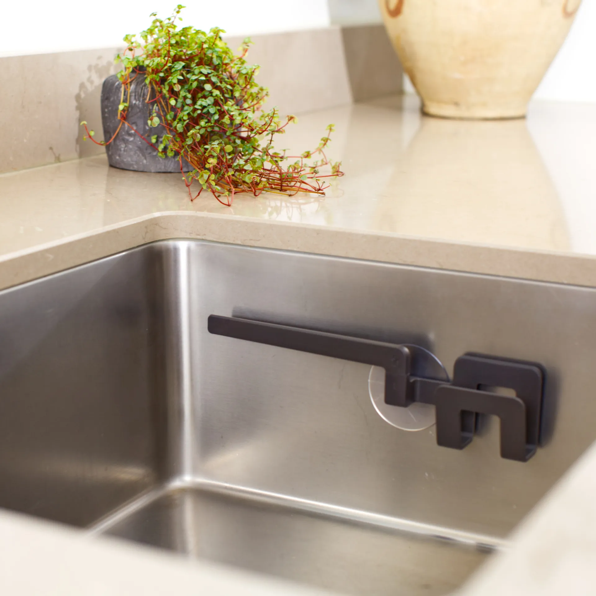 Support pour chiffon et éponge avec ventouse, Gris graphite Bosign