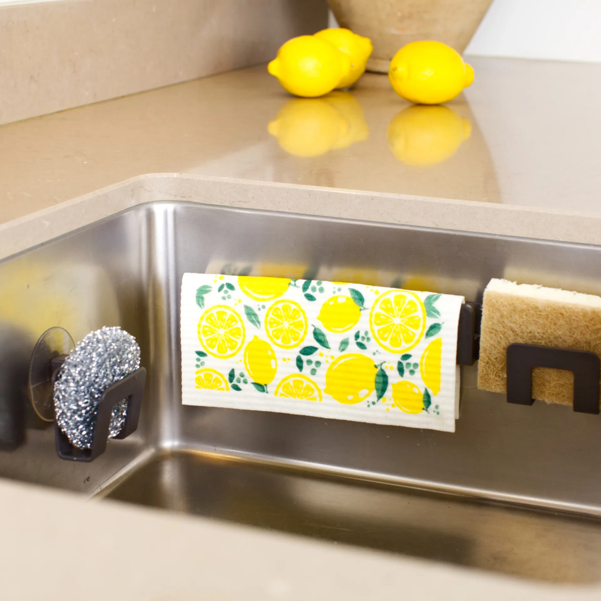 Support pour chiffon et éponge avec ventouse, Gris graphite Bosign