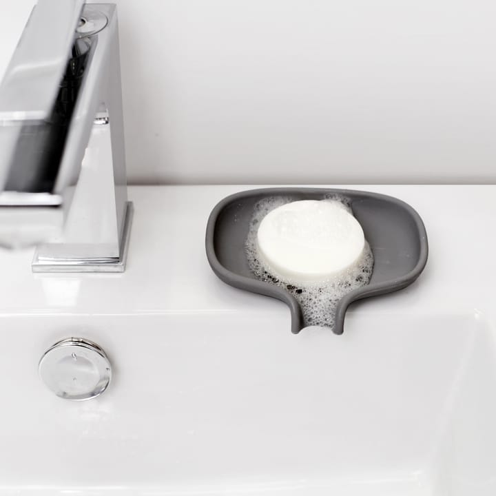 Support pour savon avec égouttoir silicone - Gris graphite - Bosign