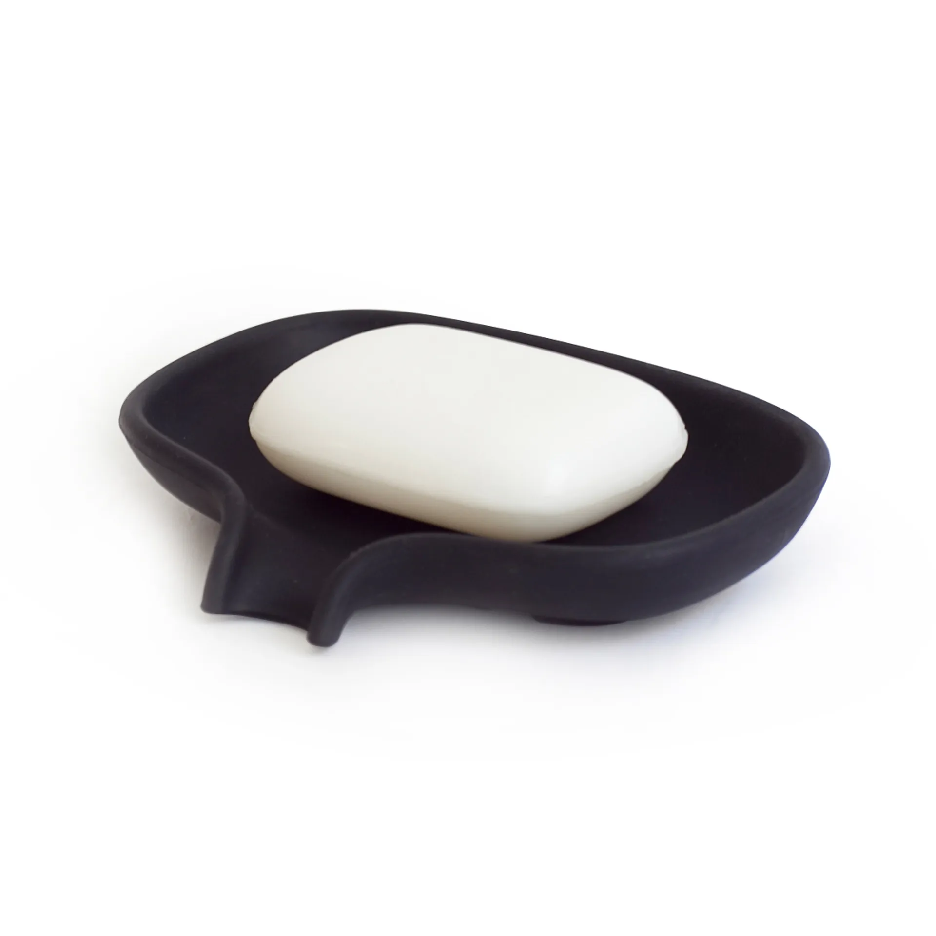 Support pour savon avec égouttoir silicone, Noir Bosign