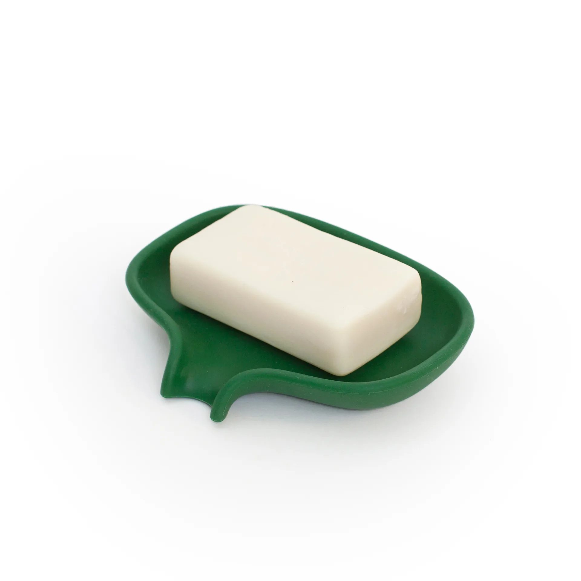 Support pour savon avec égouttoir silicone, Vert foncé Bosign