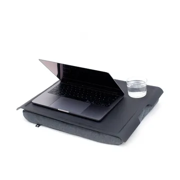 Tablette de genou Laptray anti-glisse 46x38 cm - Noir osier-gris - Bosign