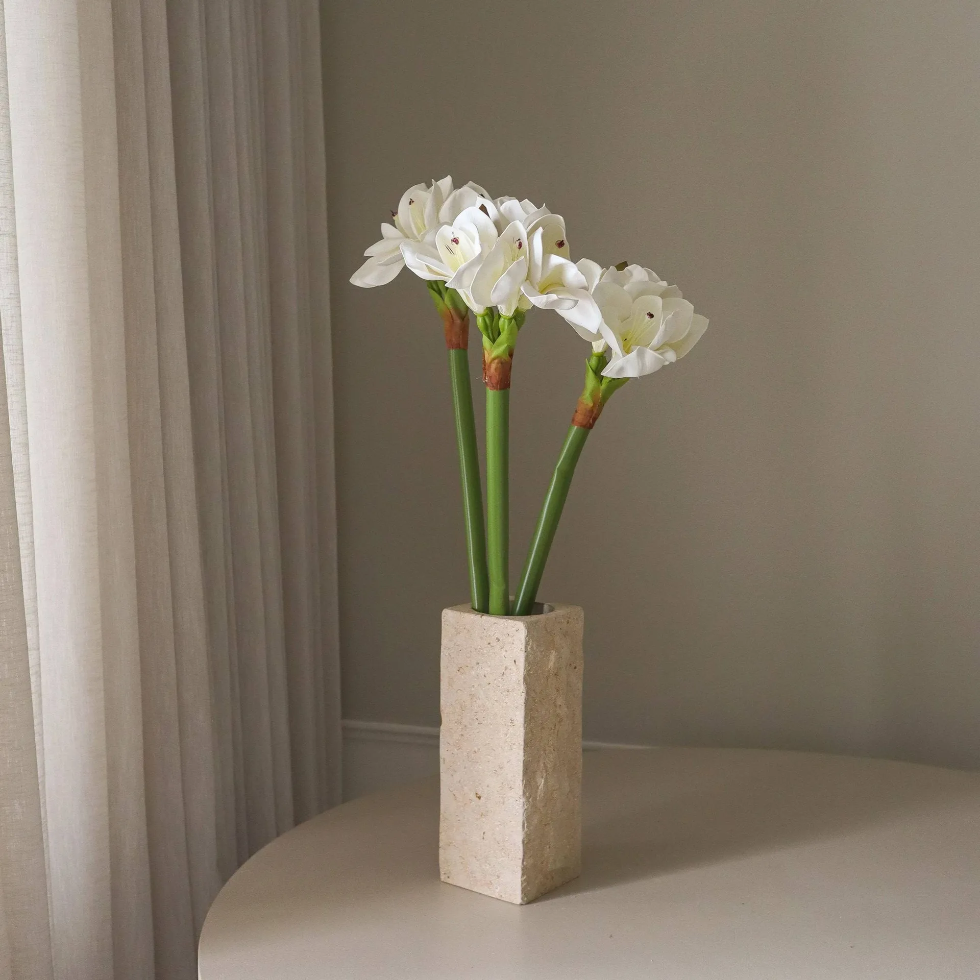 Bouquet artificiel Amaryllis, Blanc, 73 cm Botané