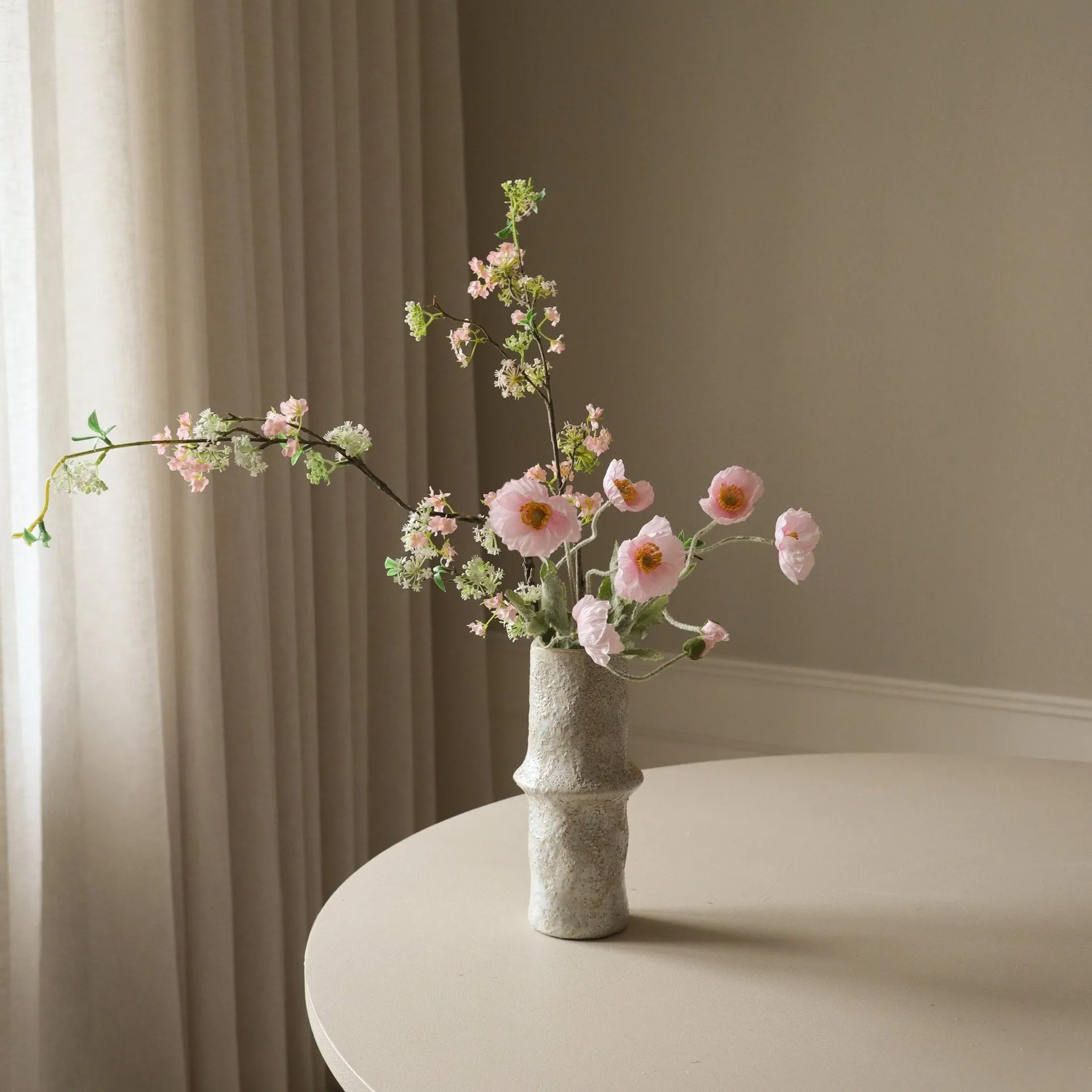 Bouquet artificiel Blossom Veil, pavot, saule des neiges Botané
