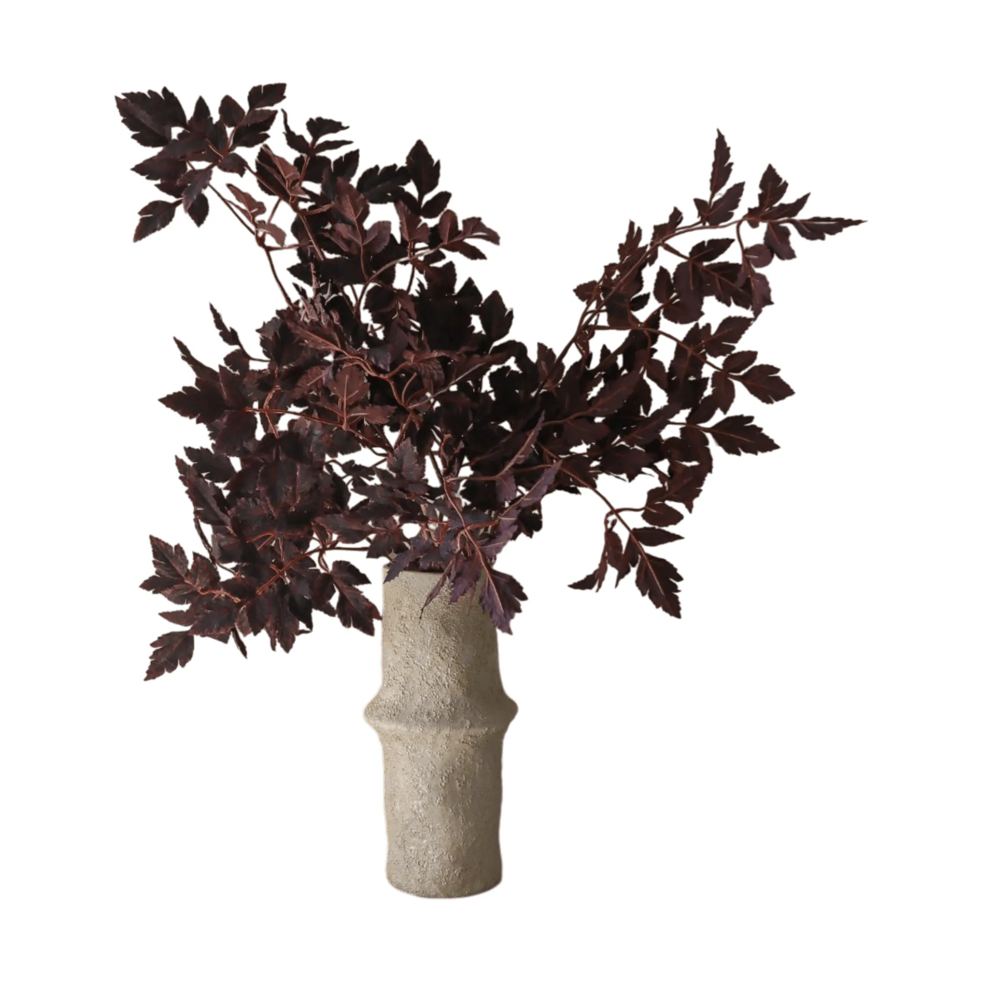 Bouquet artificiel Burgundy Plum Leaves, 85 cm, 4 pièces Botané