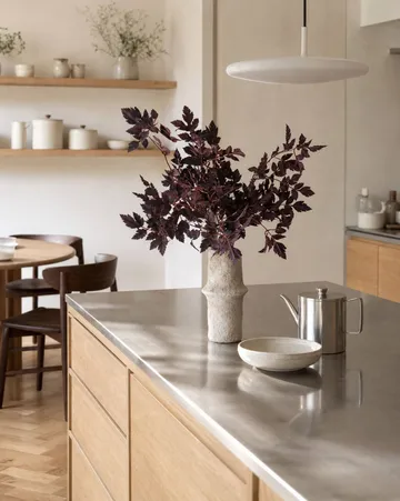 Bouquet artificiel Burgundy Plum Leaves - 85 cm, 4 pièces - Botané