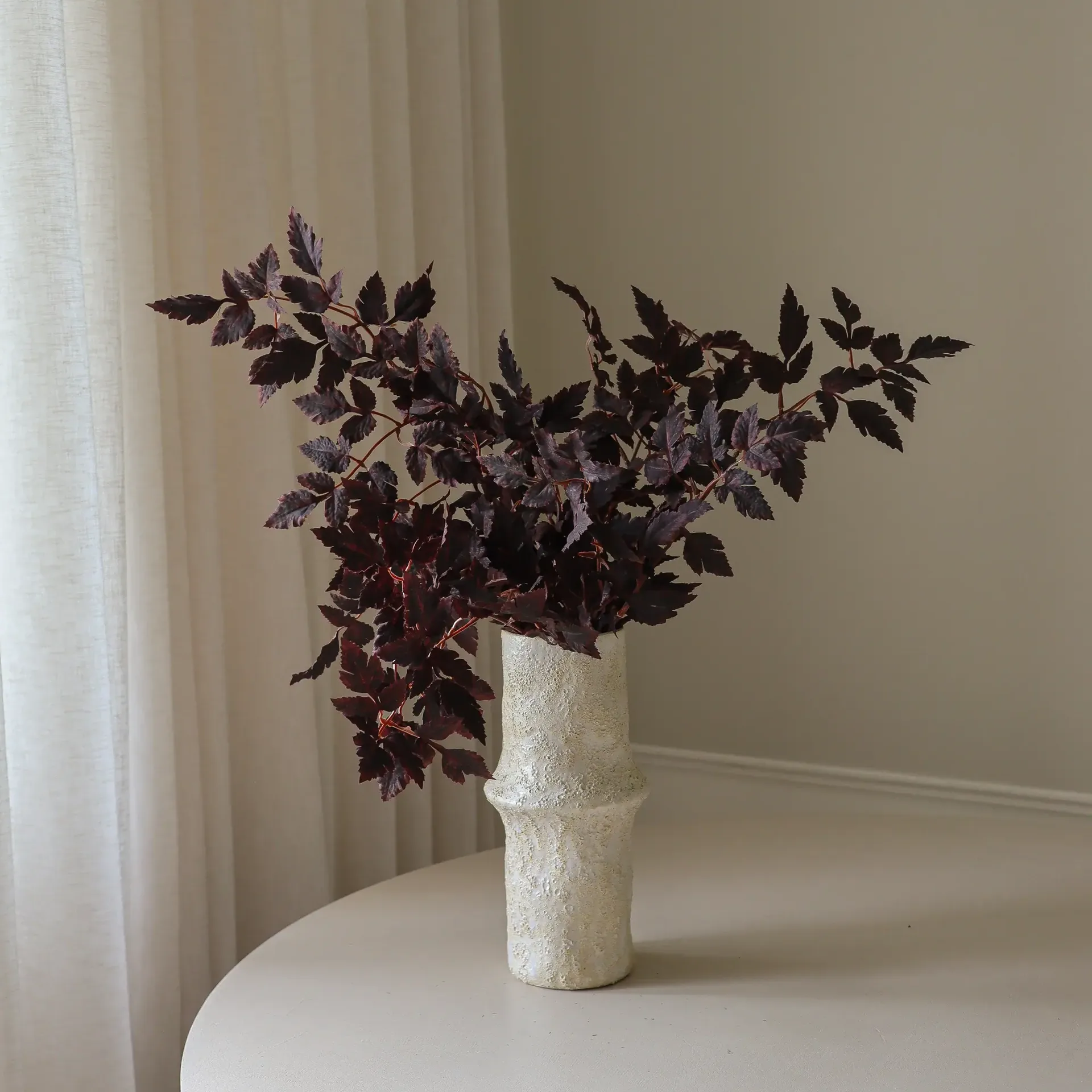 Bouquet artificiel Burgundy Plum Leaves, Red, 85 cm, 1 pièce Botané