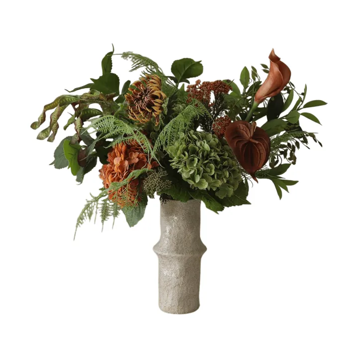 Bouquet artificiel Cedar Grove - Hortensia-dahlia semi-cactus-calla, 90 cm, 14 pièces - Botané