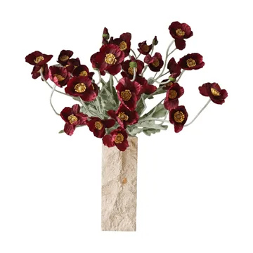 Bouquet artificiel de coquelicots - Bordeaux, 56 cm, 10 pcs - Botané