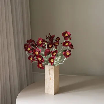 Bouquet artificiel de coquelicots - Bordeaux, 56 cm, 10 pcs - Botané