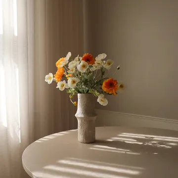 Bouquet artificiel de coquelicots - Daylight, blanc-orange - Botané