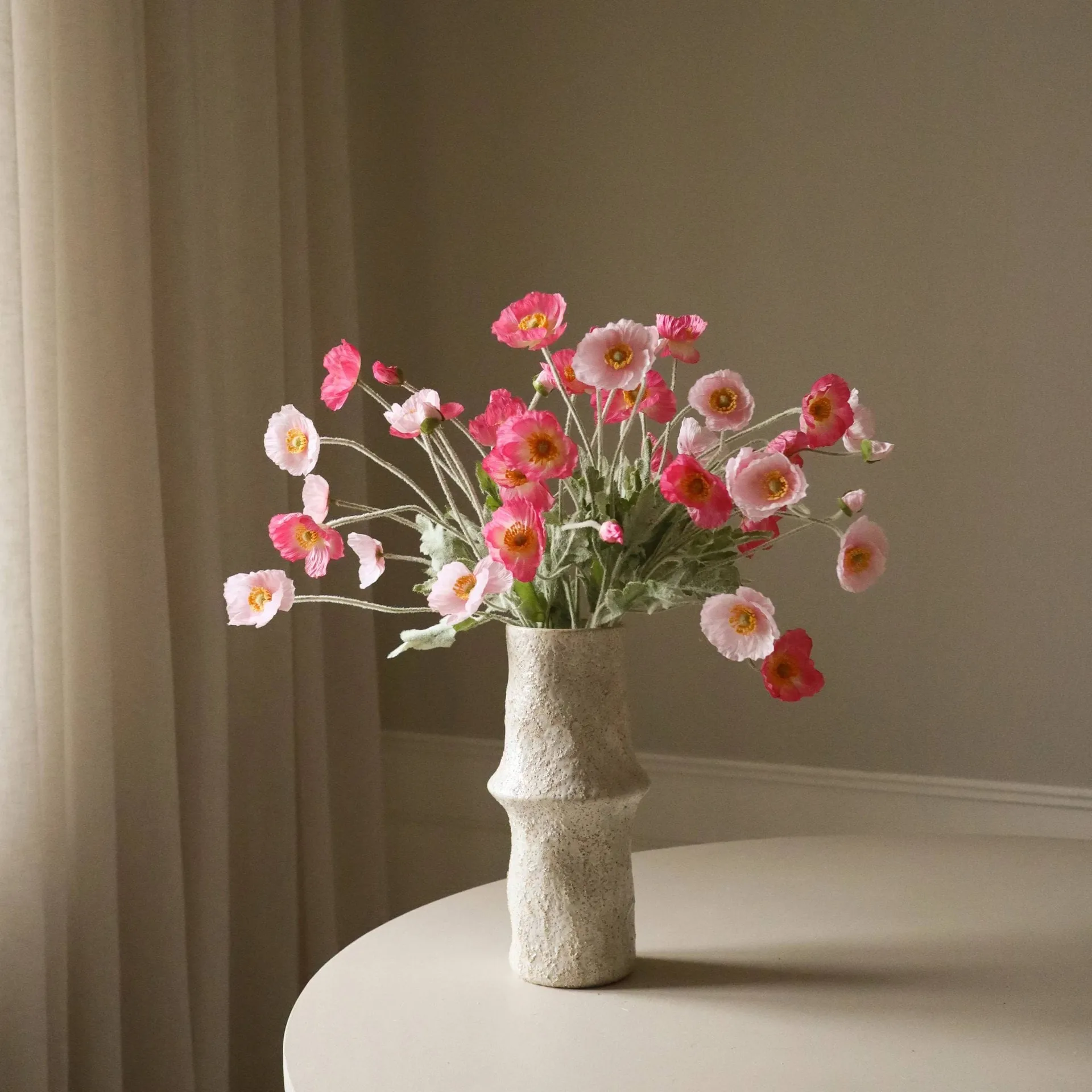 Bouquet artificiel de coquelicots, Pink Pursuit, rose clair-rose, 10 pcs Botané