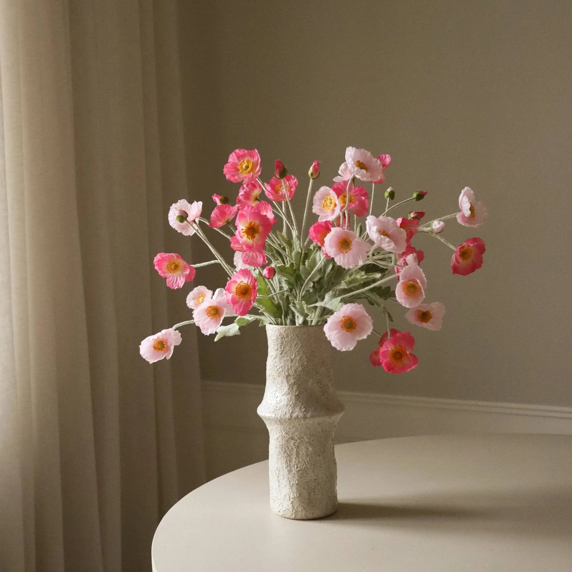 Bouquet artificiel de coquelicots, Pink Pursuit, rose clair-rose, 10 pcs Botané