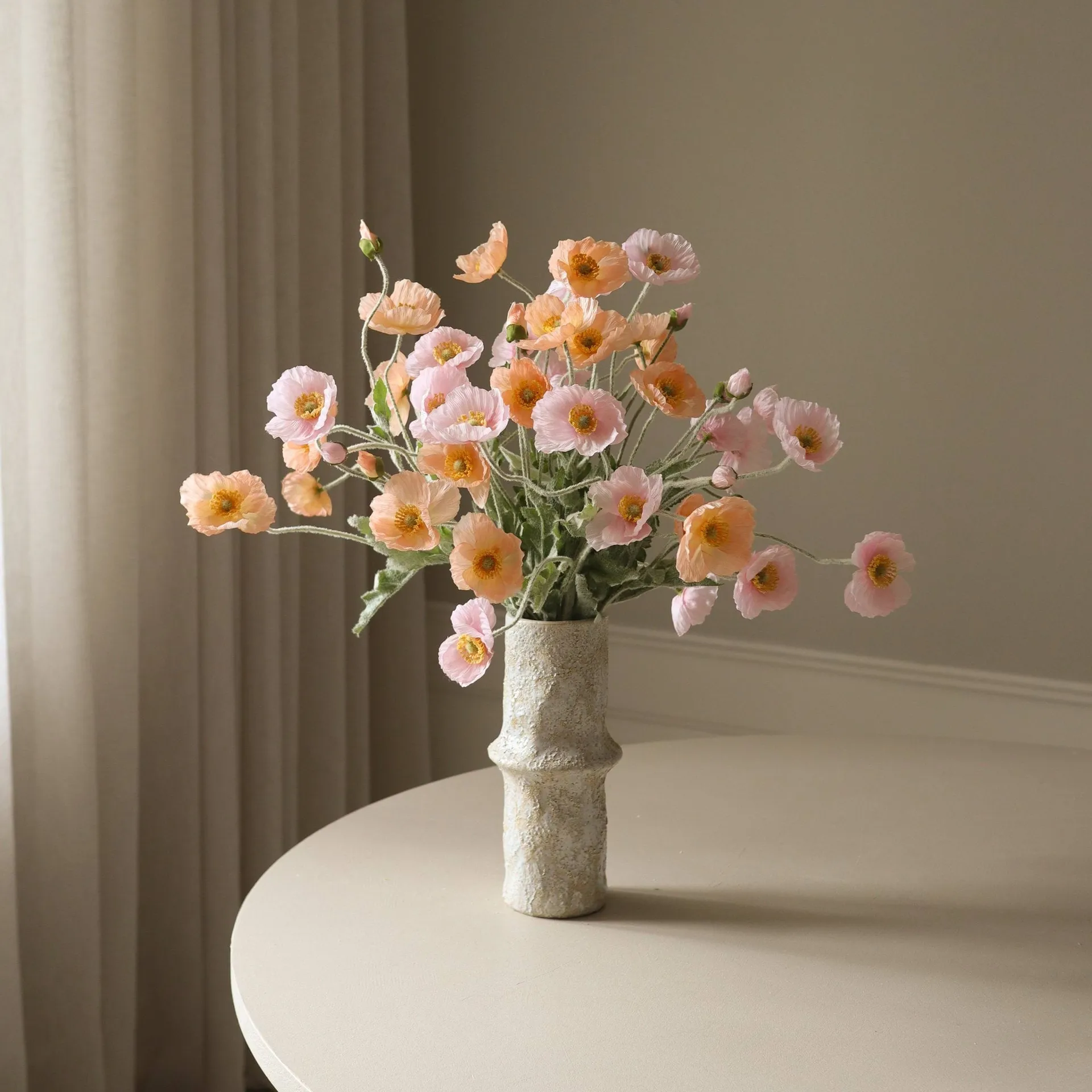 Bouquet artificiel de coquelicots, Sorbet Kisses, rose clair-corail 11 pcs Botané