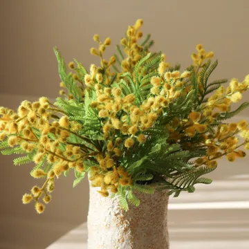 Bouquet artificiel de mimosa - Mini, jaune 10 pcs - Botané
