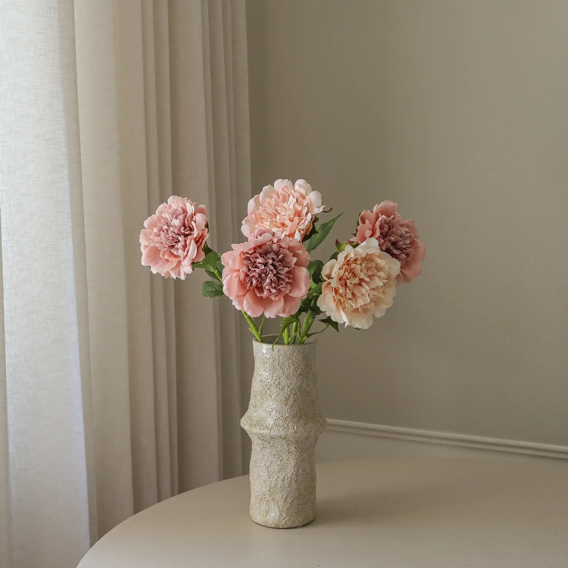 Bouquet artificiel de pivoines, Dusty, 5 pièces Botané