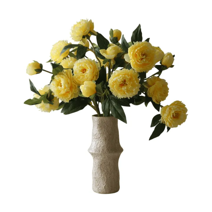 Bouquet artificiel de pivoines - Large, jaune 7 pcs - Botané