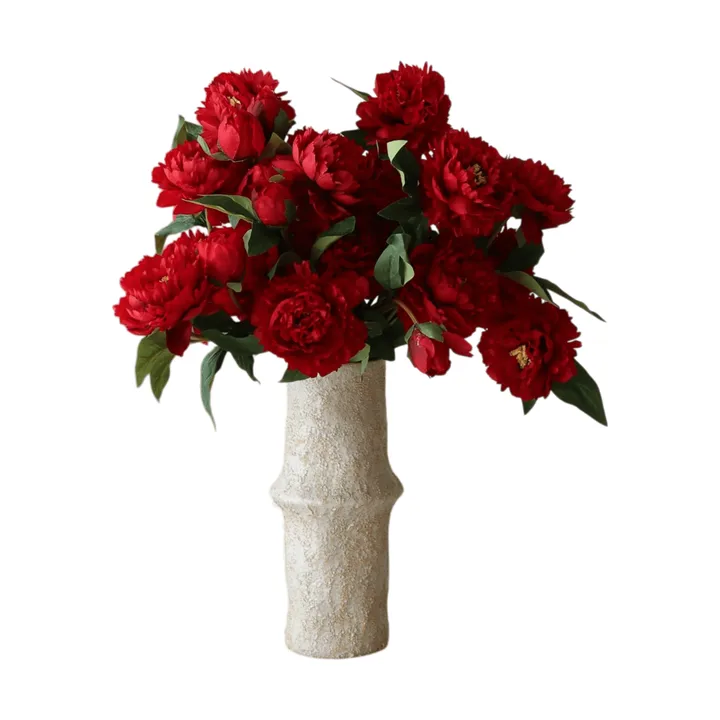 Bouquet artificiel de pivoines - Large, rouge 7 pcs - Botané