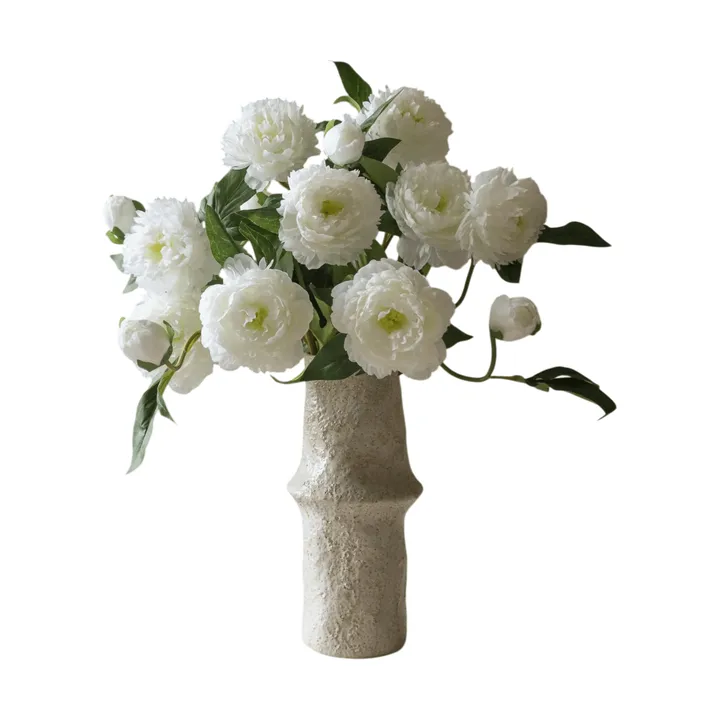 Bouquet artificiel de pivoines - Medium, blanc 5 pcs - Botané