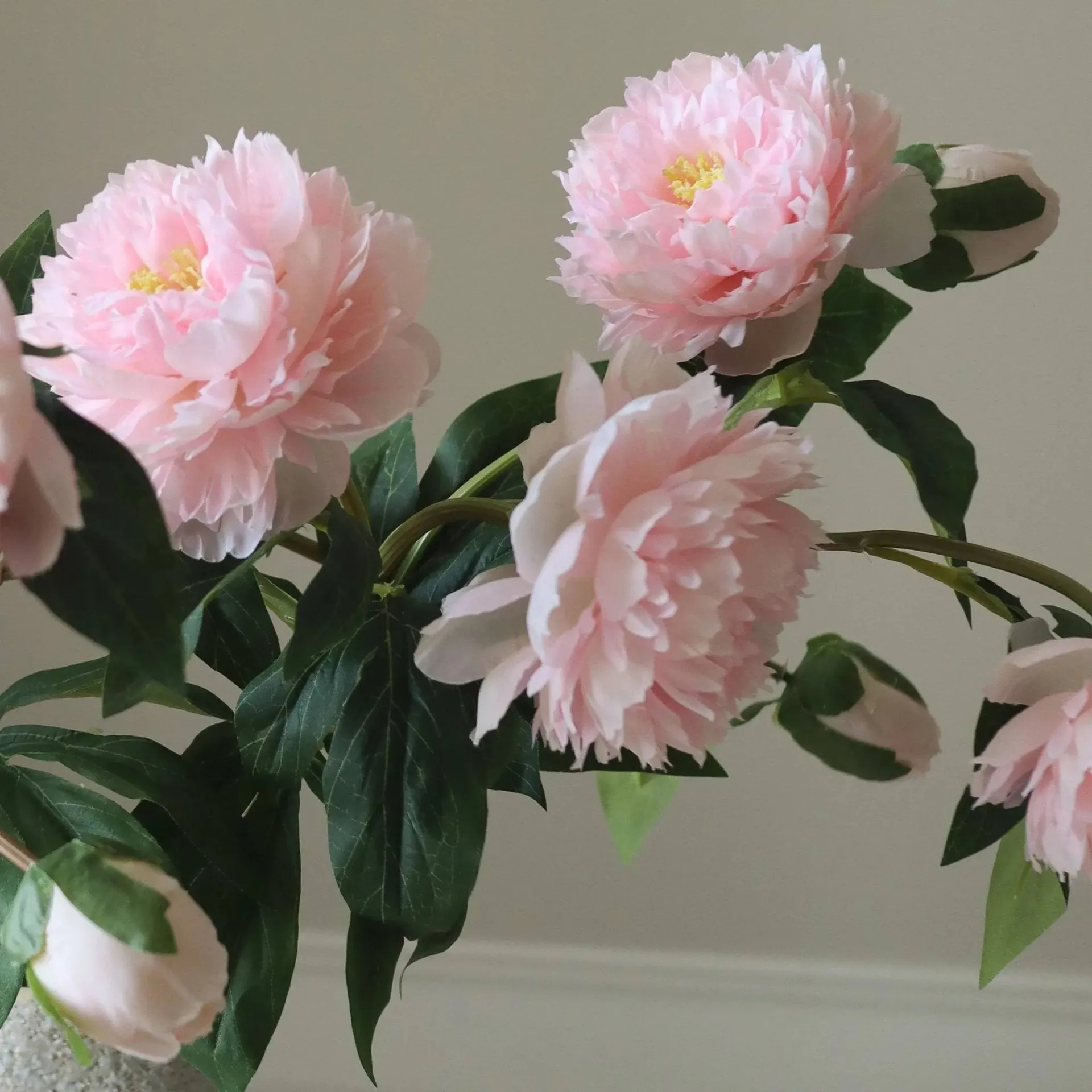 Bouquet artificiel de pivoines, Medium, rose 5 pcs Botané