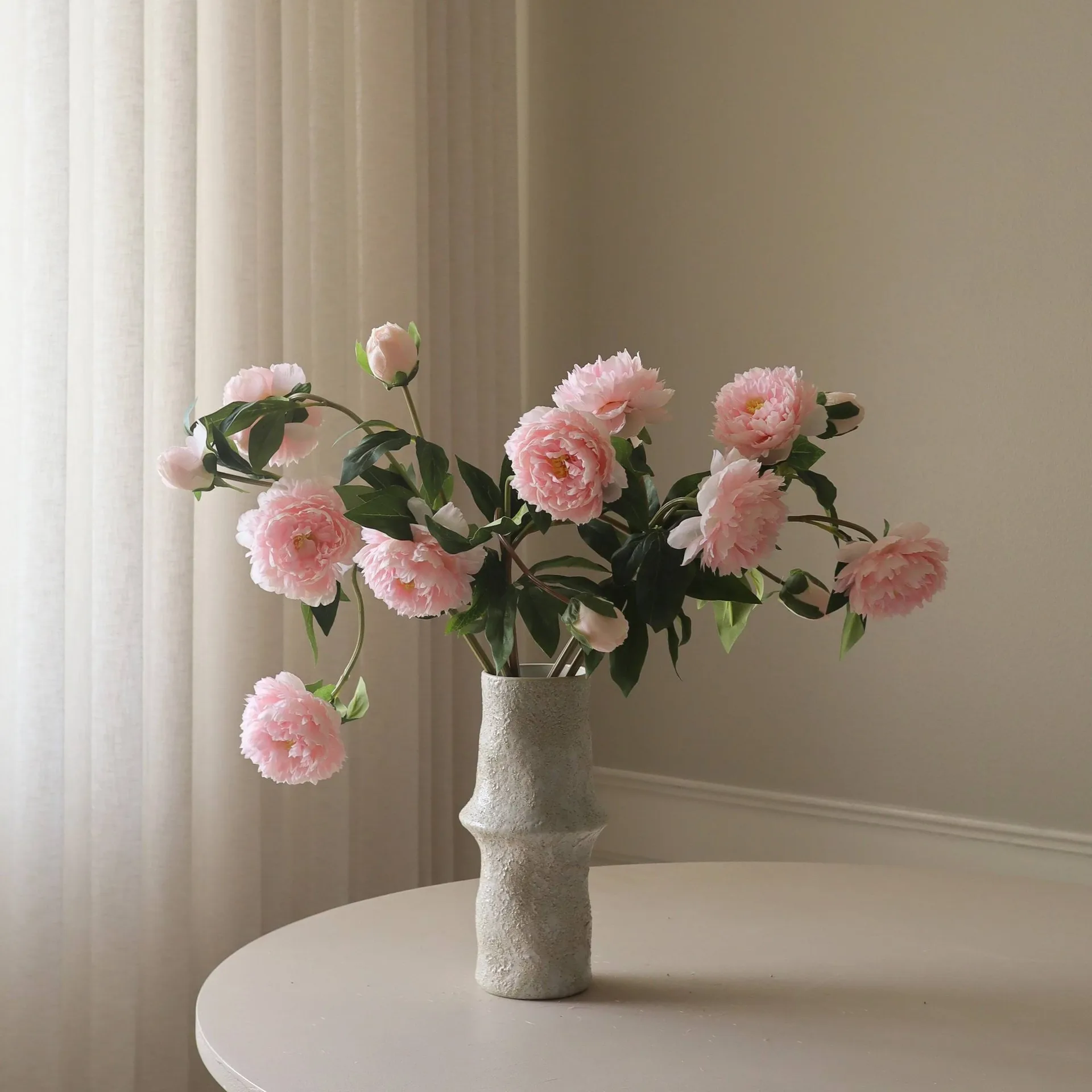 Bouquet artificiel de pivoines, Medium, rose 5 pcs Botané