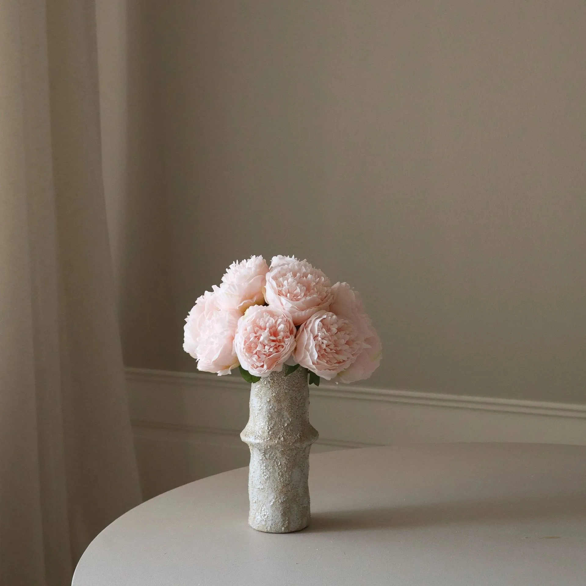 Bouquet artificiel de pivoines, Mini, rose clair 10 ts Botané