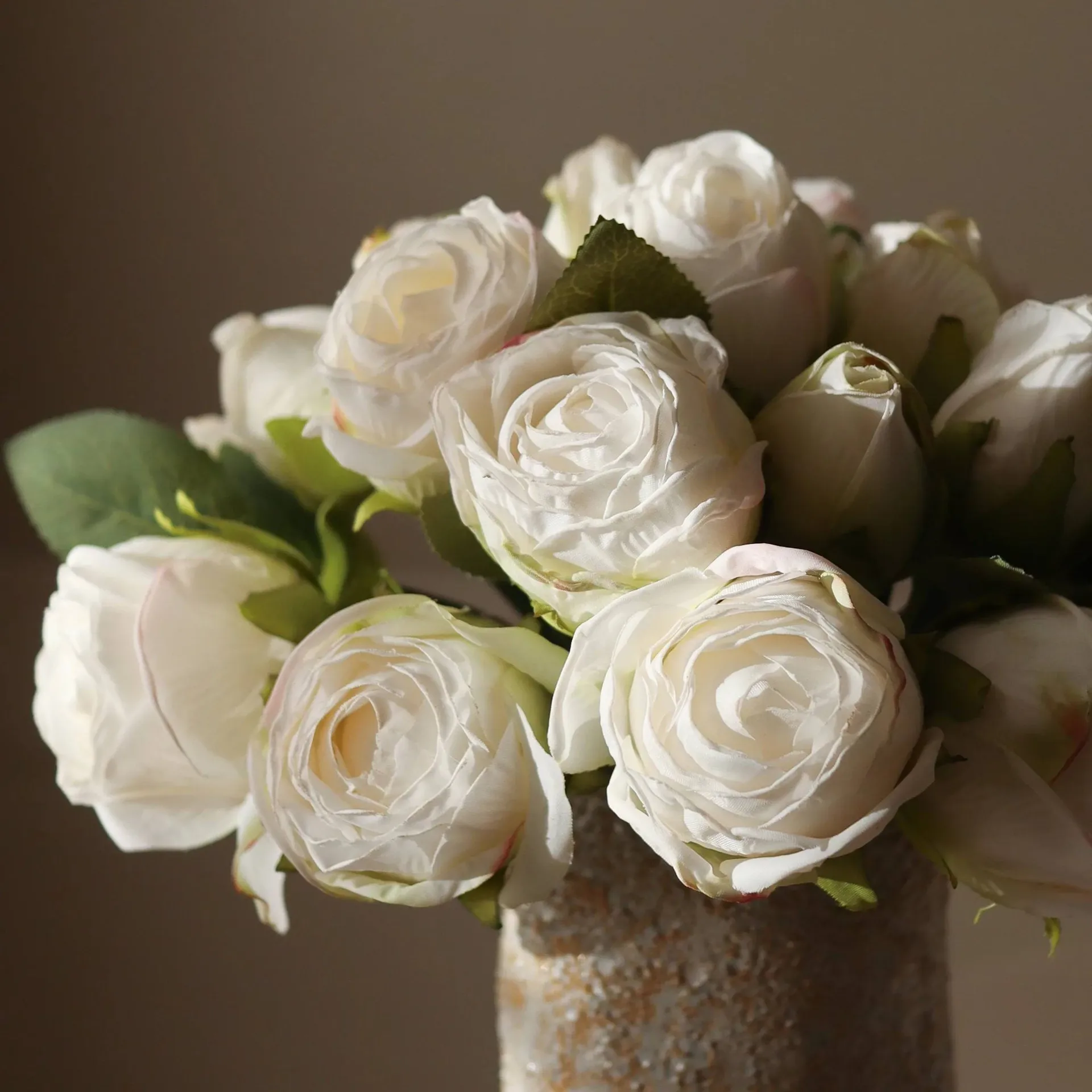 Bouquet artificiel de roses, Mini, blanc 10 pcs Botané