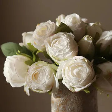 Bouquet artificiel de roses - Mini, blanc 10 pcs - Botané