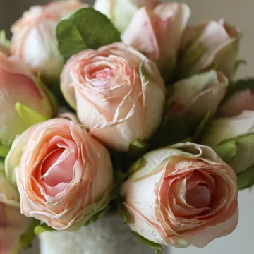 Bouquet artificiel de roses - Mini, rose clair 10 pcs - Botané