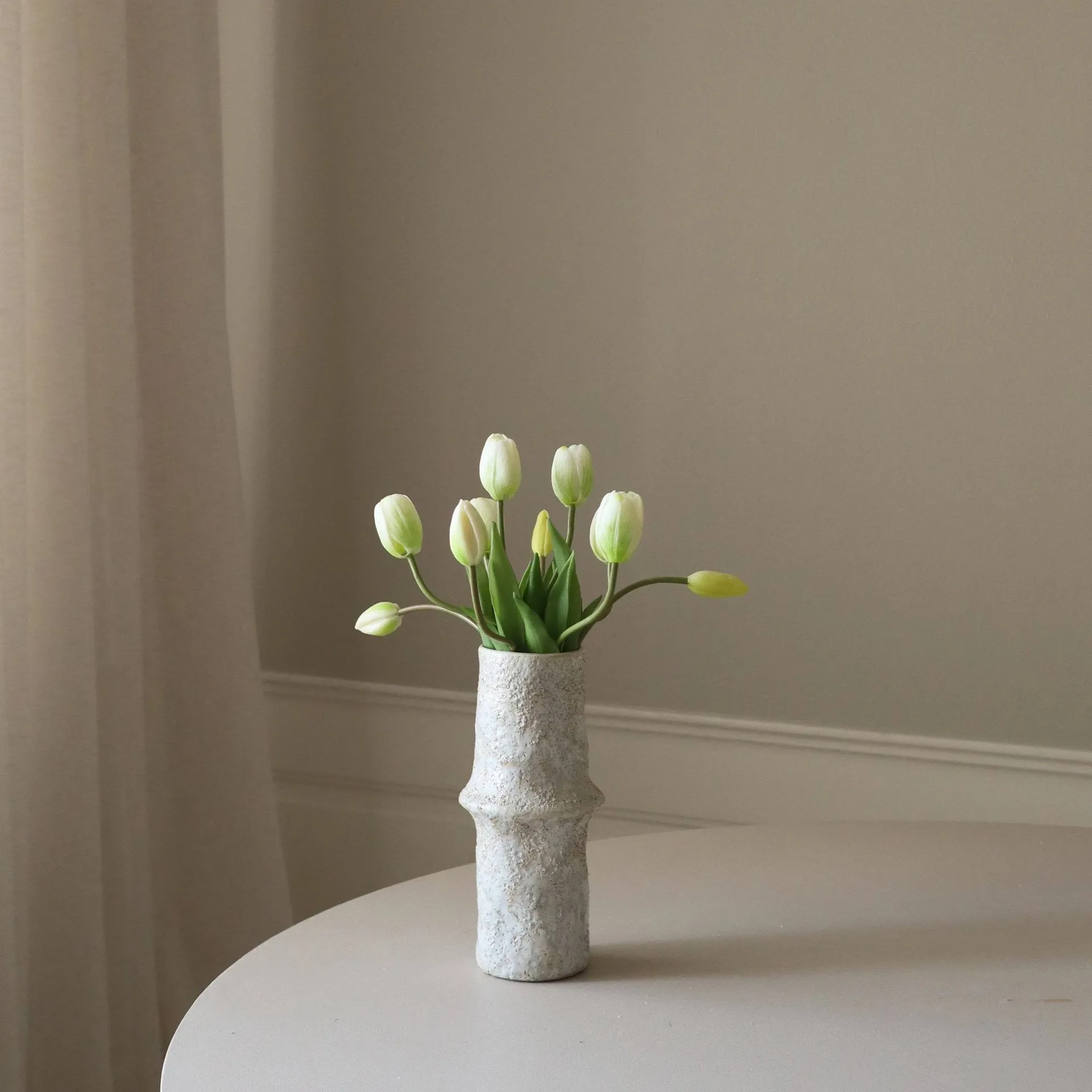 Bouquet artificiel de tulipes, Blanc, 10 pcs Botané