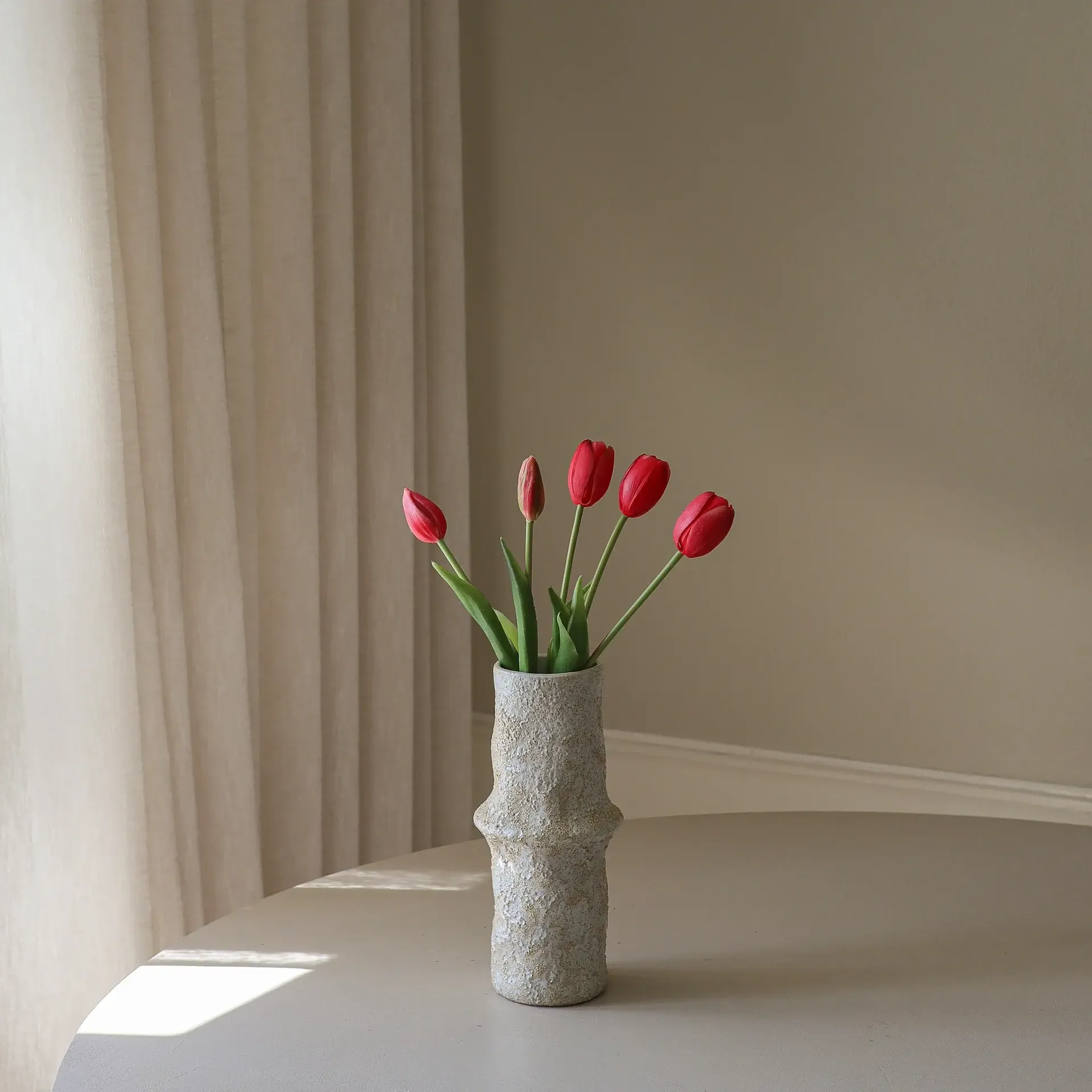 Bouquet artificiel de tulipes, Light red, 5 pièces Botané