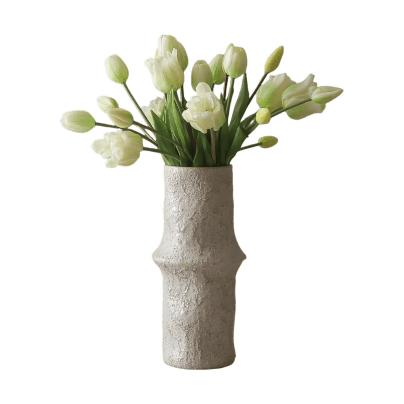 Bouquet artificiel de tulipes mixtes, Blanc, 20 pcs Botané