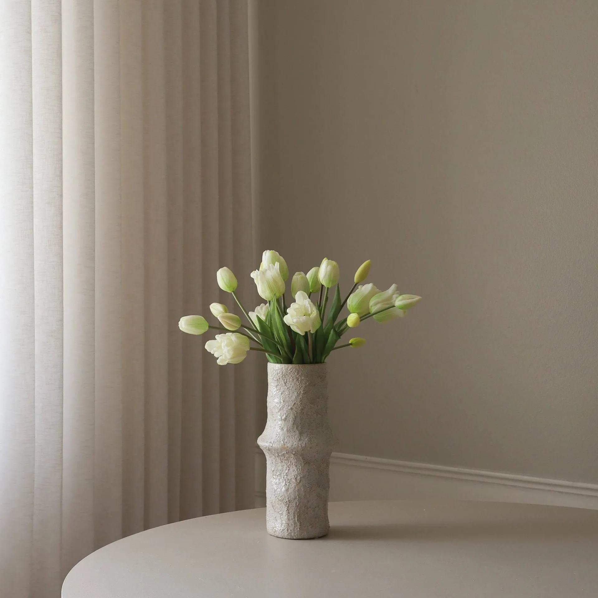 Bouquet artificiel de tulipes mixtes, Blanc, 20 pcs Botané