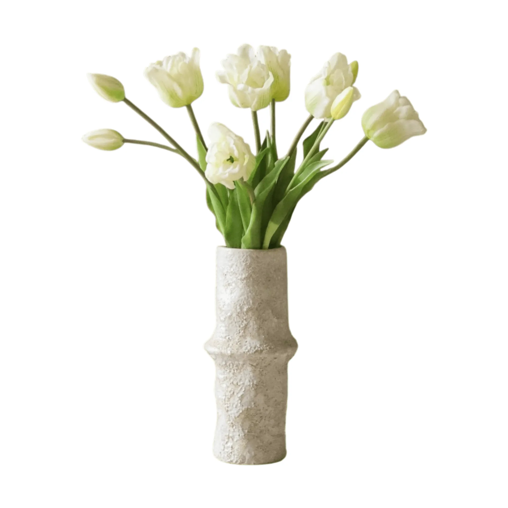 Bouquet artificiel de tulipes Triumph, Blanc, 10 pcs Botané