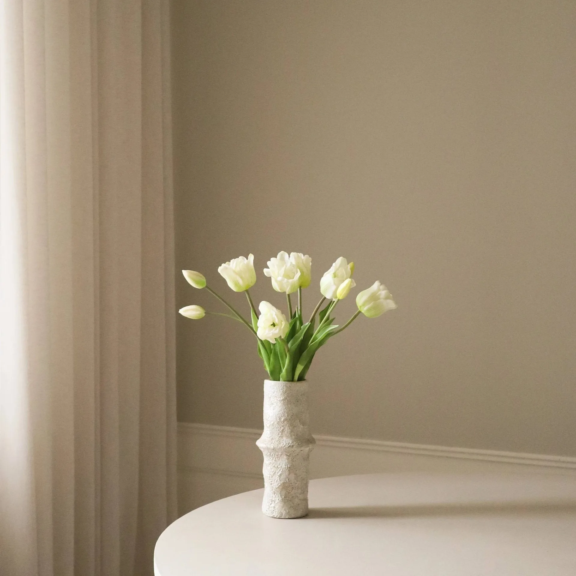 Bouquet artificiel de tulipes Triumph, Blanc, 10 pcs Botané