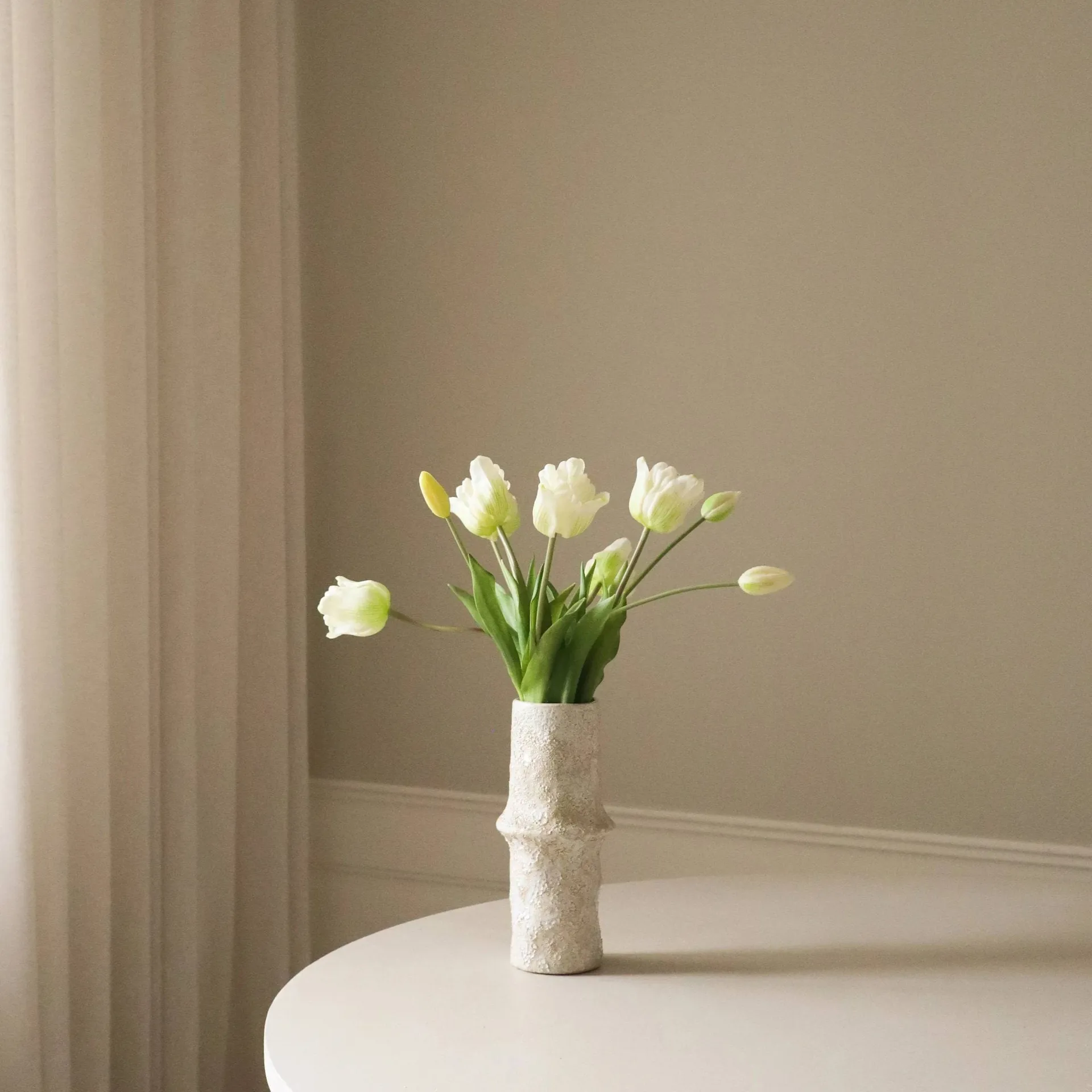 Bouquet artificiel de tulipes Triumph, Blanc, 10 pcs Botané