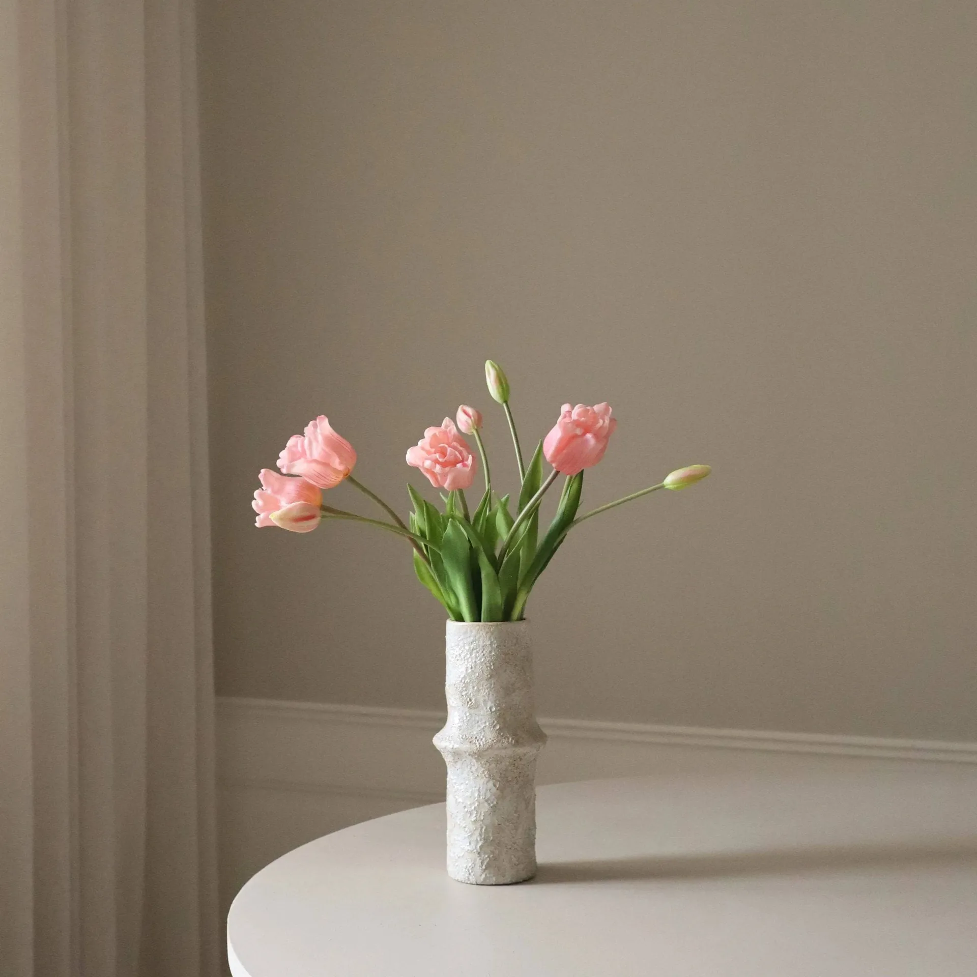 Bouquet artificiel de tulipes Triumph, Rose pâle, 10 pcs Botané
