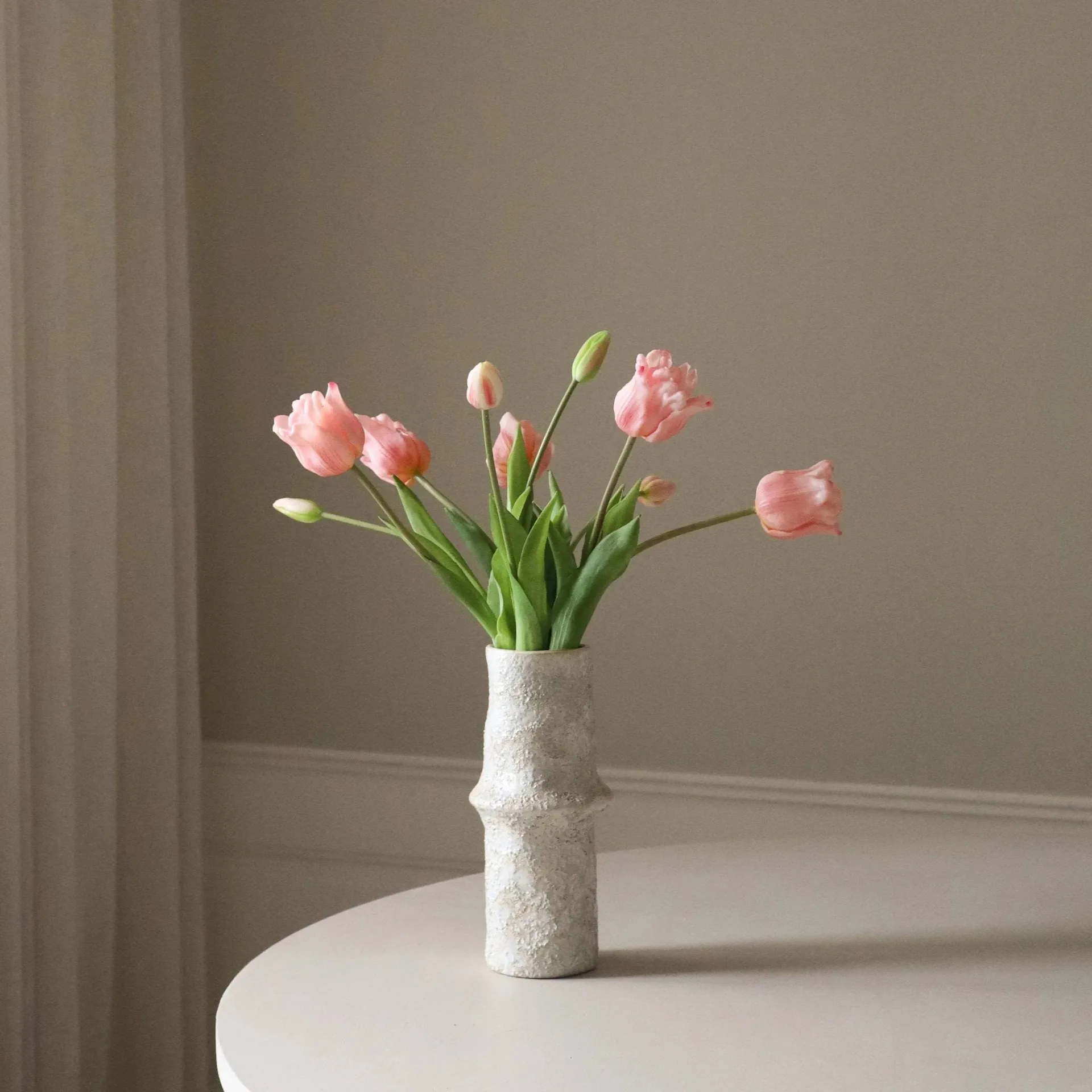 Bouquet artificiel de tulipes Triumph, Rose pâle, 10 pcs Botané