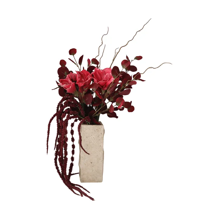 Bouquet artificiel Deep Bloom - Amaryllis, eucalyptus, amarante, branches, 120 cm - Botané