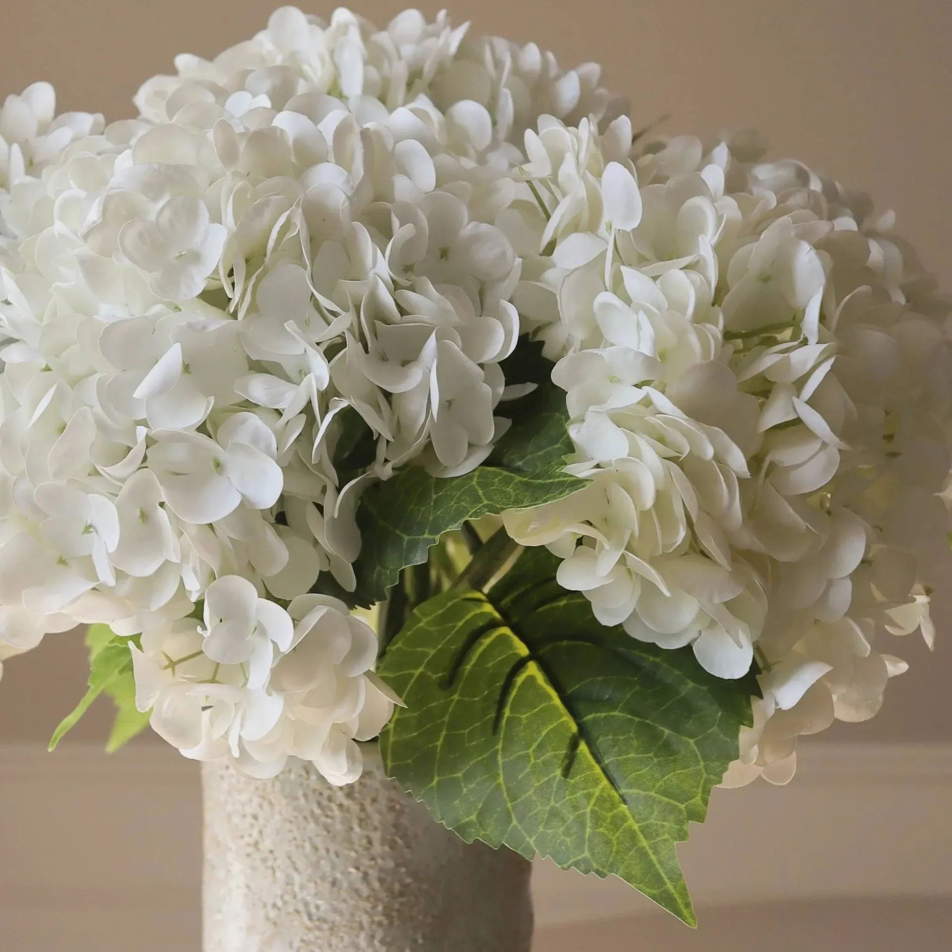 Bouquet artificiel d’hortensias, Blanc, 7 pcs Botané